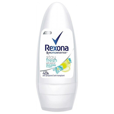 Afbeelding van 6x REXONA Women Deodorant &quot;Stay Fresh Blue Poppy &amp; Apple&quot; Roll on 50ml
