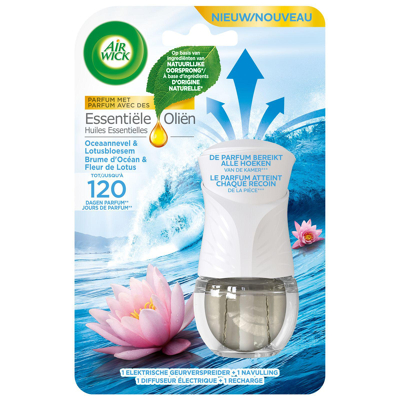 Afbeelding van Airwick Essential oils Elektrische kit Oceaannevel &amp; lotusbloem 19ml