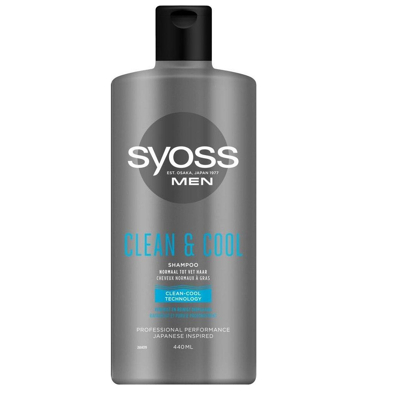 Afbeelding van 6x Syoss Men Shampoo Clean and Cool 440 ml