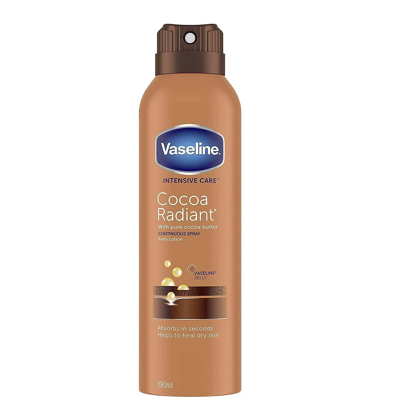 Afbeelding van Vaseline Bodylotion Spray Cocoa Radiant herstelt droge huid 190 ml
