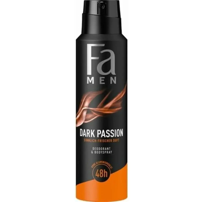 Afbeelding van Fa Men Deospray Dark Passion zonder aluminiumzouten / 48u bescherming 150 ml