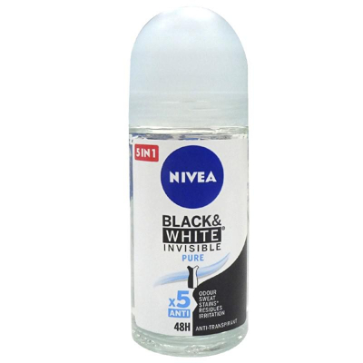Abbildung von Nivea Invisible For Black &amp; White Pure Deo Roller 6 x 50 ml