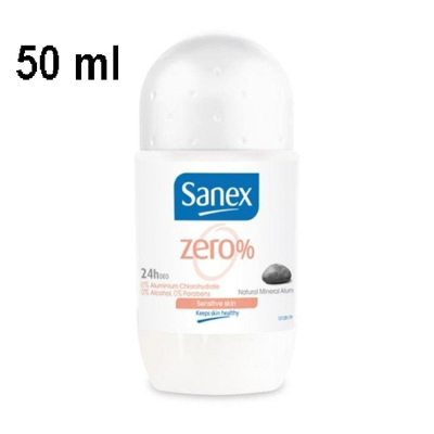 Afbeelding van SANEX Women Deodorant Roll On &quot;Zero% Sensitive&quot; voor de gevoelige huid 50ml