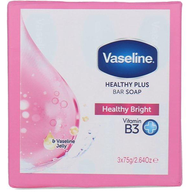 Afbeelding van Vaseline Healthy Plus Zeep Healty Bright met Vitamine B3 Pak van 3 x 75g