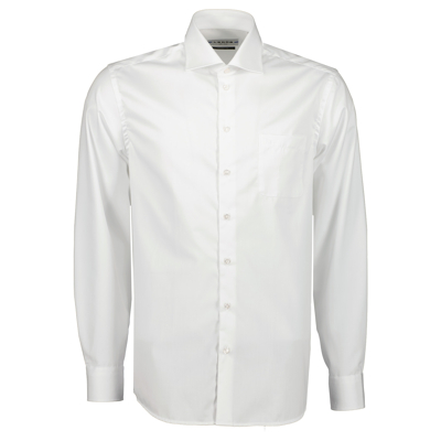 Afbeelding van Ledub overhemd mouwlengte 7 extra lange mouwen normale fit wit effen