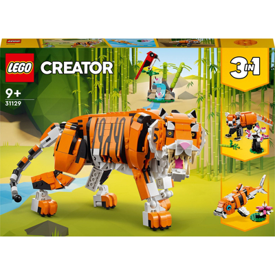 Abbildung von LEGO 31129 Creator 3IN1 Majestic Tiger WITH Panda &amp; FISH Animal Figures Blockspielzeug für Kinder, Größe: One Size, Mehrfarben