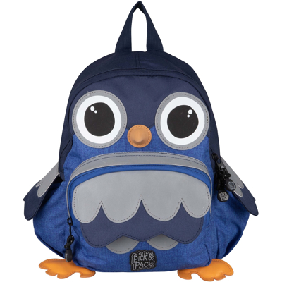 Abbildung von pick &amp; PACK OWL Shape Backpack S Kinderrucksack Tagesrucksack für Kinder, Größe: One Size, Blue melange