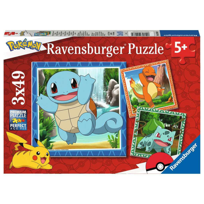 Billede af Sæt med 3 Puslespil Pokémon Ravensburger 05586 Bulbasaur, Charmander &amp;