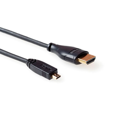 Afbeelding van ACT AK3798 HDMI High Speed Ethernet Aansluitkabel A Male/HDMI D (Micro HDMI) Male 2 meter