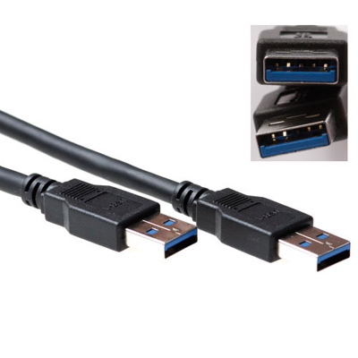 Afbeelding van USB A naar kabel 3 meter 3.0 (100% koper, Zwart)