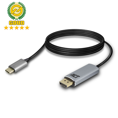 Afbeelding van USB C naar DisplayPort kabel ACT 1.8 meter (4K@60Hz)