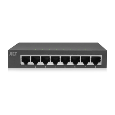 Afbeelding van ACT AC4418 Stille 8 Poorts Gigabit Ethernet Switch Zwart