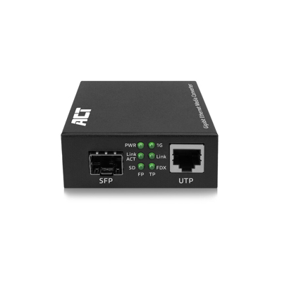 Afbeelding van ACT AC4451 Gigabit Ethernet Media Converter SFP Multimode Singlemode Zwart