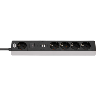 Afbeelding van Brennenstuhl 1159780615 Premium Line Stekkerdoos 5 sockets Aan/uit Schakelaar 2x USB A 1x C Zwart 1,5 meter