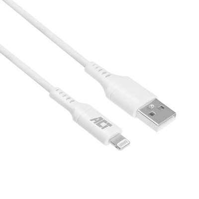 Afbeelding van ACT AC3011 USB naar Lightning MFI Gecertificeerde Laad/Data Kabel 1 meter