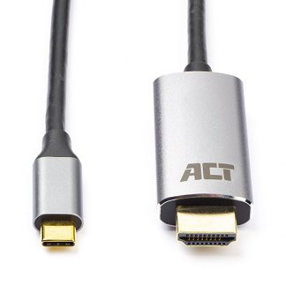 Afbeelding van USB C naar HDMI kabel ACT 1.8 meter (4K@60Hz, Verguld)