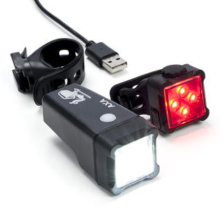 Afbeelding van Fietsverlichtingset AXA Niteline T4 R (LED, USB, Oplaadbaar, 2000 meter)
