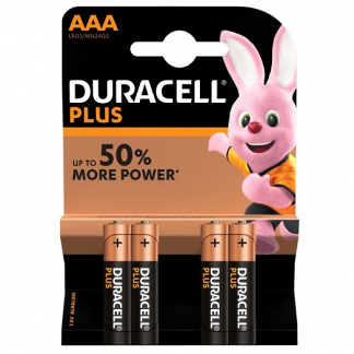 Afbeelding van AAA batterij Duracell 4 stuks (Alkaline, 1.5 V)