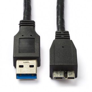 Afbeelding van USB A naar Micro kabel 1 meter 3.0 (100% koper, Zwart)