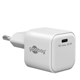Afbeelding van USB C snellader Goobay 1 poort (USB C, 65W, Power Delivery, Wit)