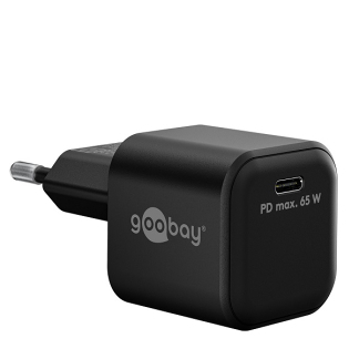 Afbeelding van USB C snellader Goobay 1 poort (USB C, 65W, Power Delivery, Zwart)