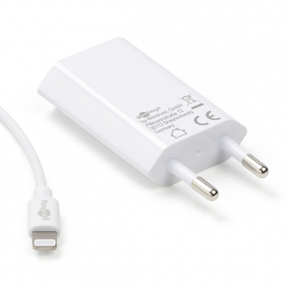 Afbeelding van USB A oplader + Lightning kabel 1000 mA Goobay