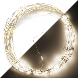 Afbeelding van Draadverlichting 14.9 meter Konstsmide (100 LEDs, Druppels, Zilver, Binnen)