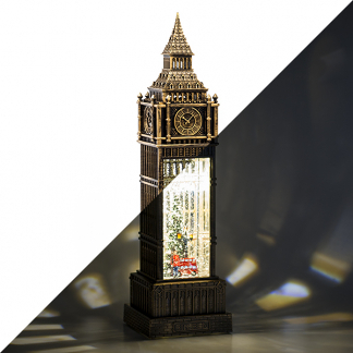 Afbeelding van Kerstlantaarn Big Ben met Londens tafereel Konstsmide 38 cm (LED, Batterijen, USB, Timer)