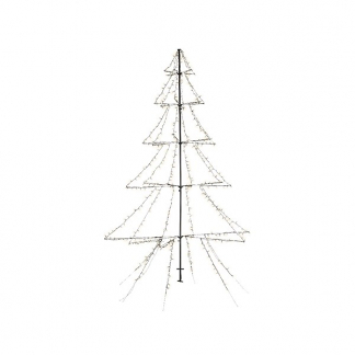 Afbeelding van Metalen kerstboom met verlichting 4.5 meter (900 LEDs, Timer, Grondspies, Buiten)