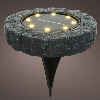 Afbeelding van Solar grondspot Lumineo Ø 11.2 cm (8 LEDs, Steeneffect, Rond)