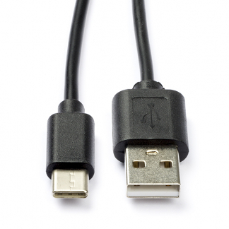 Afbeelding van USB A naar C kabel 0.1 meter 2.0 (100% koper, Zwart)