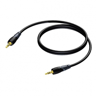 Afbeelding van 3.5 mm jack kabel Procab 1.5 meter (Stereo, Verguld, 100% koper)