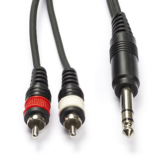 Afbeelding van Tulp naar jack 6.35 mm kabel Procab 3 meter (Stereo)