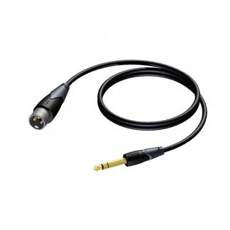 Afbeelding van XLR (m) naar jack 6.35 mm kabel Procab 10 meter (Stereo, Gebalanceerd, 100% koper)