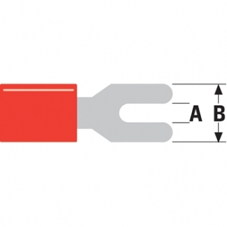 Afbeelding van Kabelschoen Vork (A: 4.3 mm, B: 7.2 100 stuks, Rood)