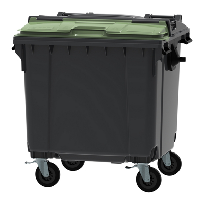 Afbeelding van Container 1100 liter split deksel grijs/groen