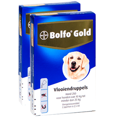 Afbeelding van Bolfo Gold Hond Vlooiendruppels 250: 2 PIPET 2.5 ML (29852)