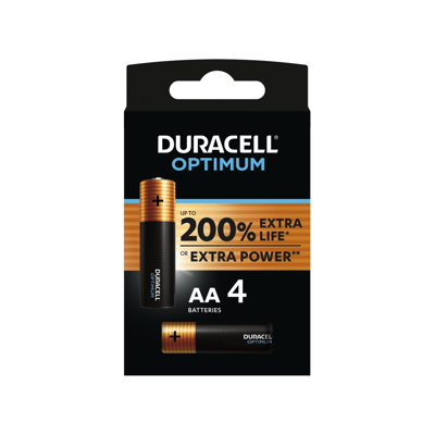 Afbeelding van Duracell batterij optimum extra power aa blister 4 12740