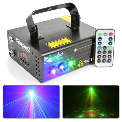 Afbeelding van BeamZ Surtur II Dubbele Laser rood groen met Gobo en blauw LED effect