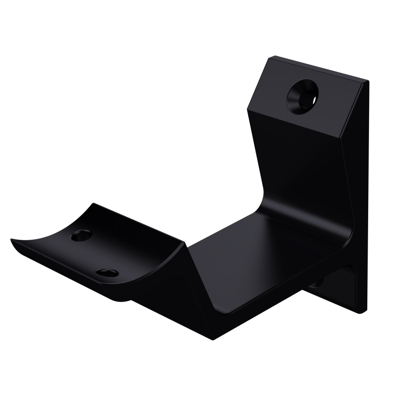 Afbeelding van Trapleuning houder zwart, hol profiel, 65 mm, schroef montage