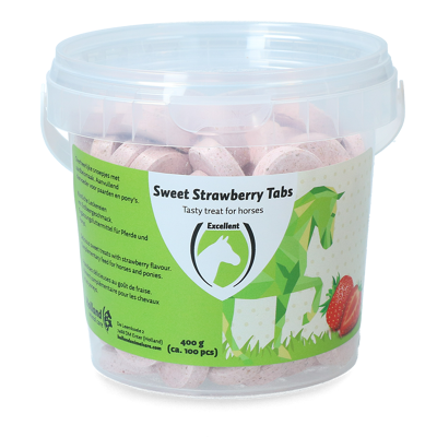 Abbildung von Excellent Pferdeleckerli Sweet Tabs Erdbeeren 100 Stück
