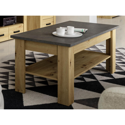 Image de Table basse XELA rectangulaire 120 cm chêne artisanal/gris