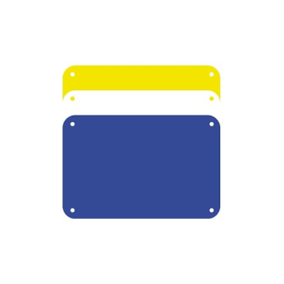 Afbeelding van Snijplaat, ProfBoard, 3 stuks 40 cm geel wit blauw