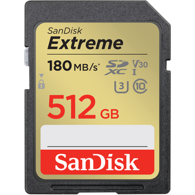 Afbeelding van SanDisk Extreme 512GB SDXC Memory Card 180MB/s