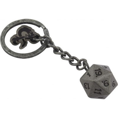 Afbeelding van Paladone Dungeons and Dragons Metal D20 Keychain