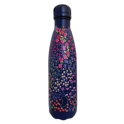 Afbeelding van Thermosfles Blauw Patchwork Bloom 500 Ml RVS Chilly&#039;s Floral Edition 7 X 26,5 Cm