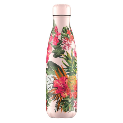 Afbeelding van Thermosfles Roze Hidden Toucan 500 Ml RVS Chilly&#039;s Tropical Edition 7 X 26,5 Cm