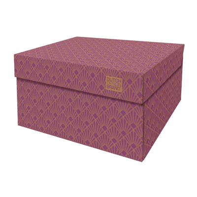 Afbeelding van Dutch Design Brand Opbergbak Storage Box Van Karton Art Deco Velvet Violet 38,9x31,3x20,6cm