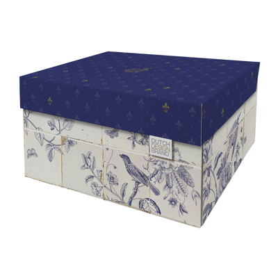 Afbeelding van Dutch Design Brand Opbergbak Storage Box Van Karton Royal Tegeltjes 38,9x31,3x20,6cm