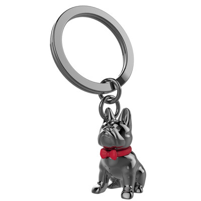 Afbeelding van Metalmorphose Sleutelhanger Animals Hond Bulldog Antraciet Rood